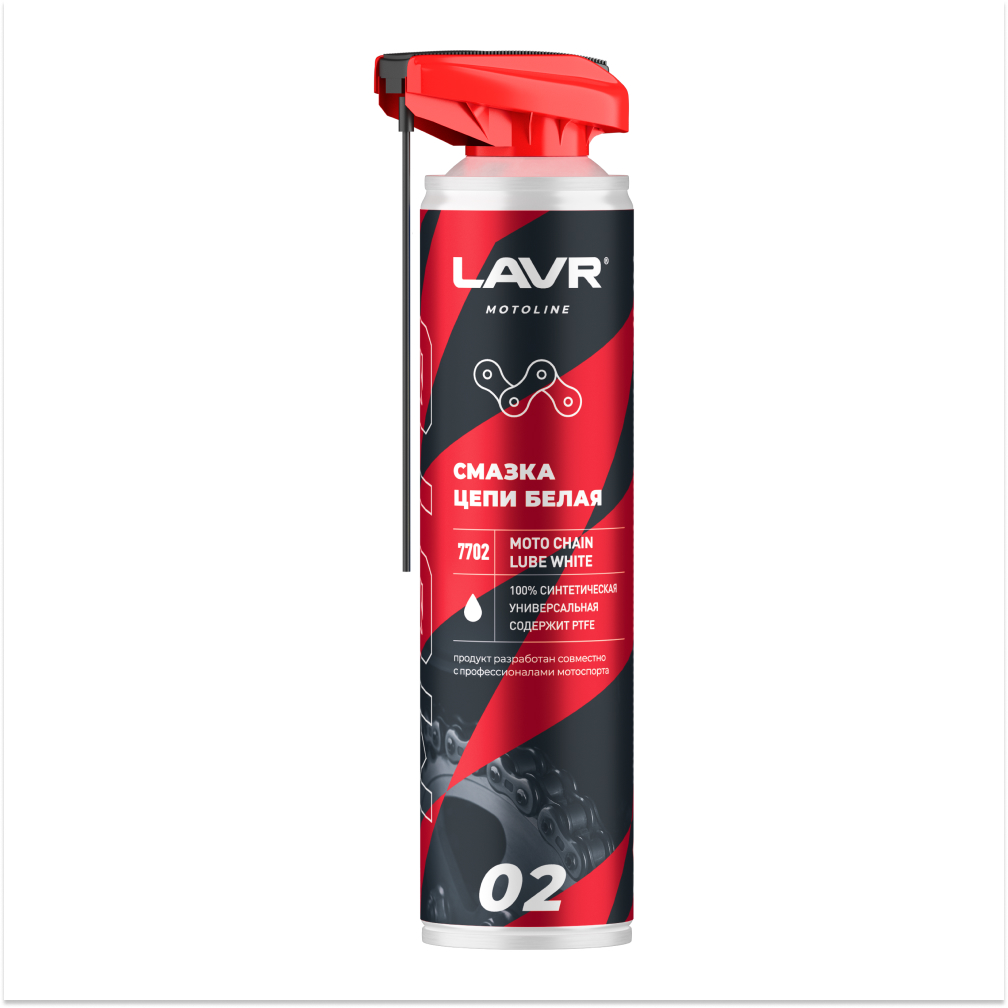 Ln7702_LVR LAVR MOTO Смазка цепи Белая, 520мл