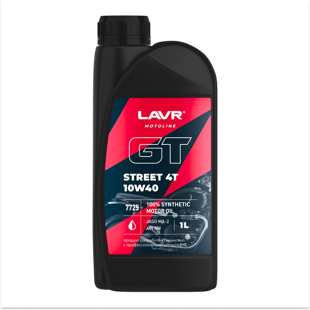 Ln7725_LVR LAVR MOTO Моторное масло GT STREET 4T 10W40 SM, 1 л