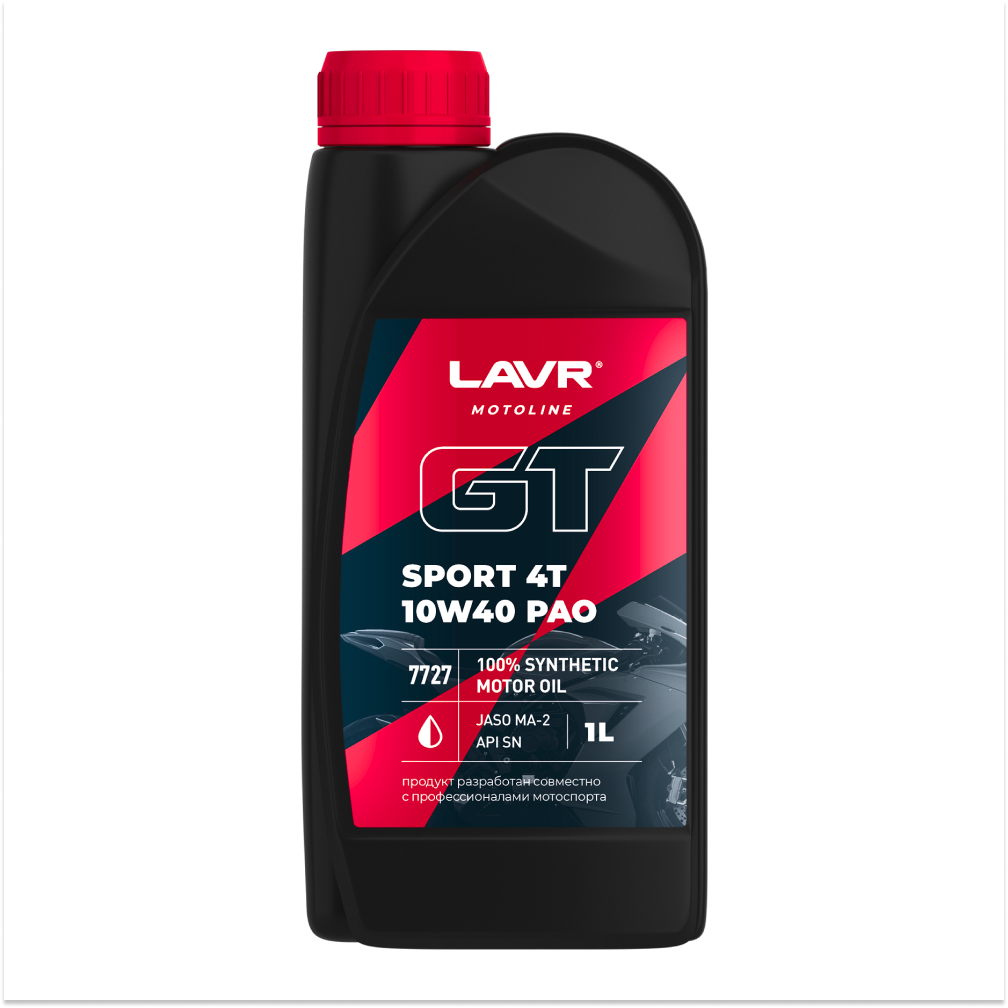 Ln7727_LVR LAVR MOTO Моторное масло GT SPORT 4T 10W40 SN, 1 л
