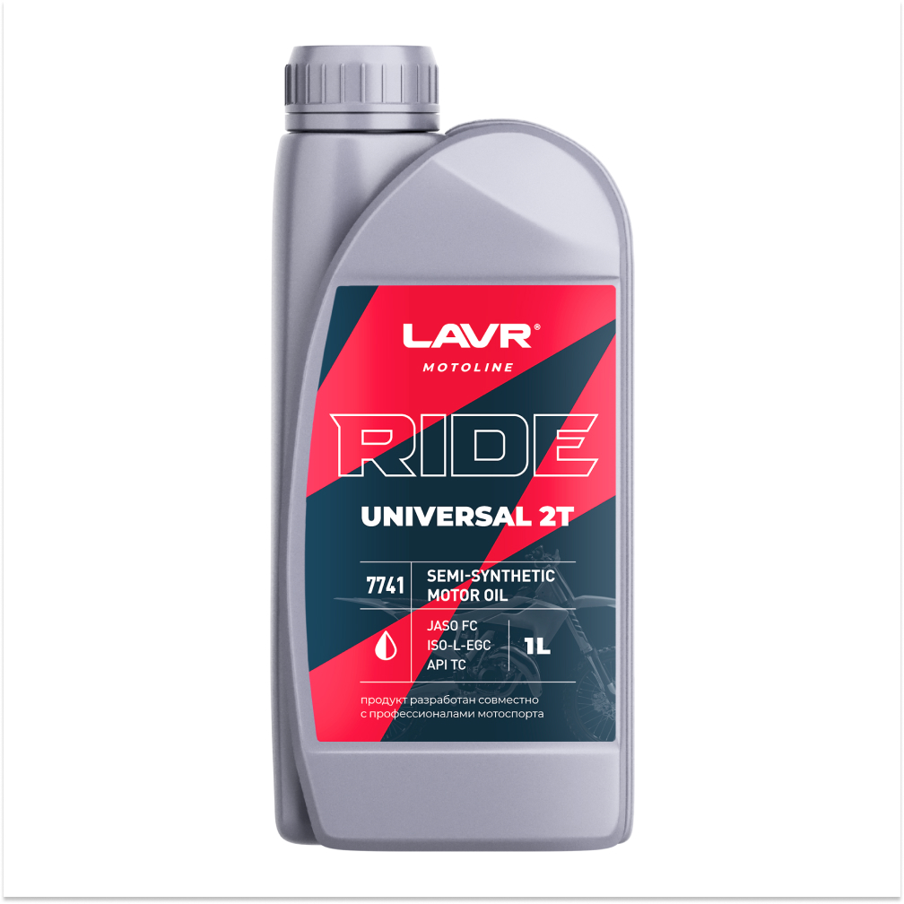 Ln7741_LVR LAVR MOTO Моторное масло RIDE UNIVERSAL 2Т FC, 1 л