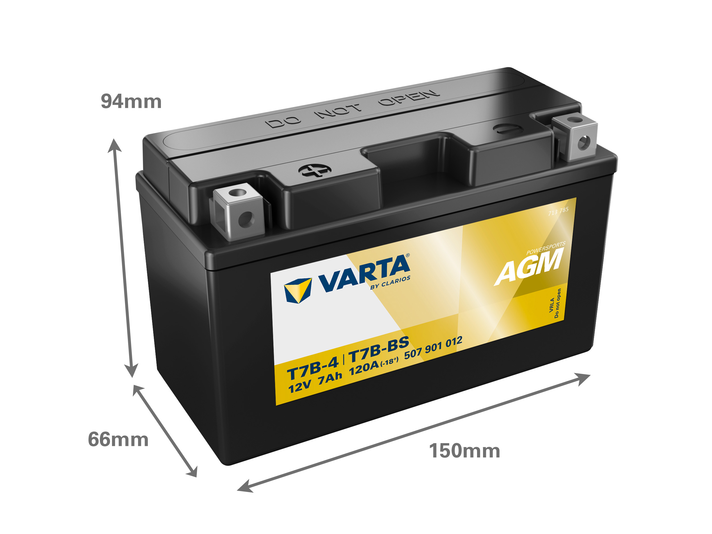 507901012 VARTA Аккумулятор 7Ah  507901 "+  -" 150x66x94