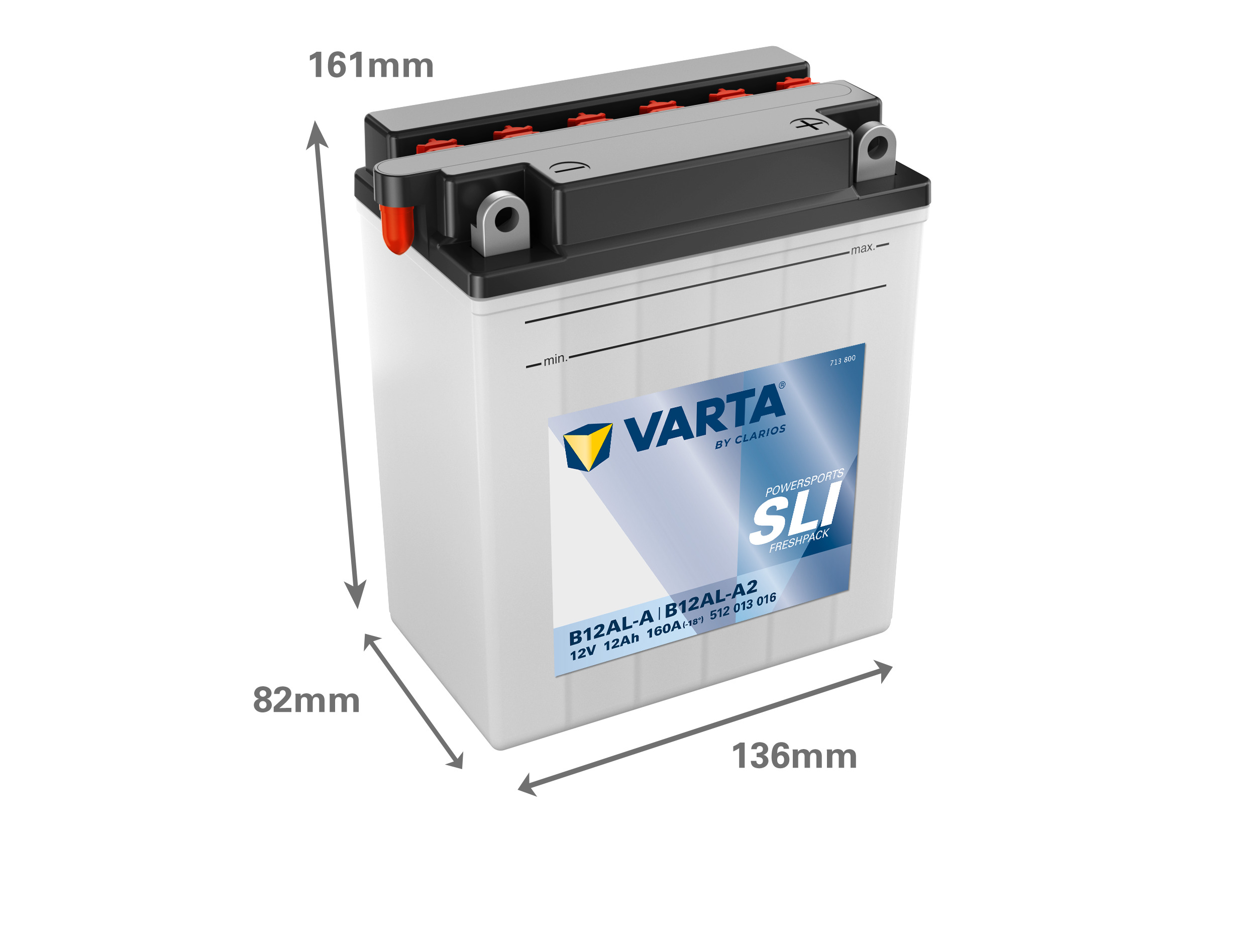 512013016 VARTA Аккумулятор 12Ah  512013 "-  +" 136x82x161