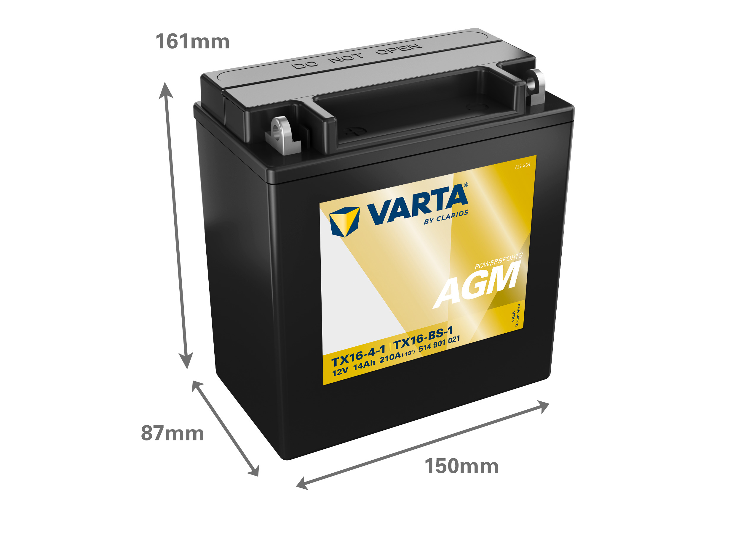 514901021 VARTA Аккумулятор 14Ah  514901 "+  -" 150x87x161